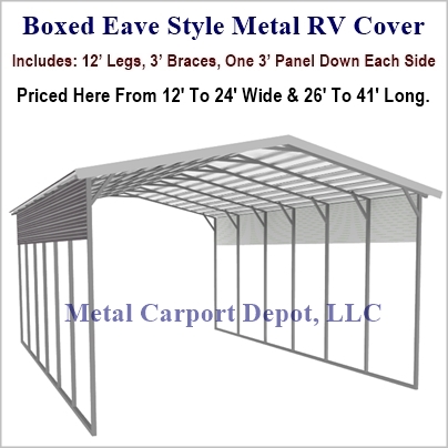 Boxed Eave Style Metal Carports